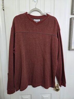 Columbia Men's V-Neck Long Sleeve Sweater - Brick Red